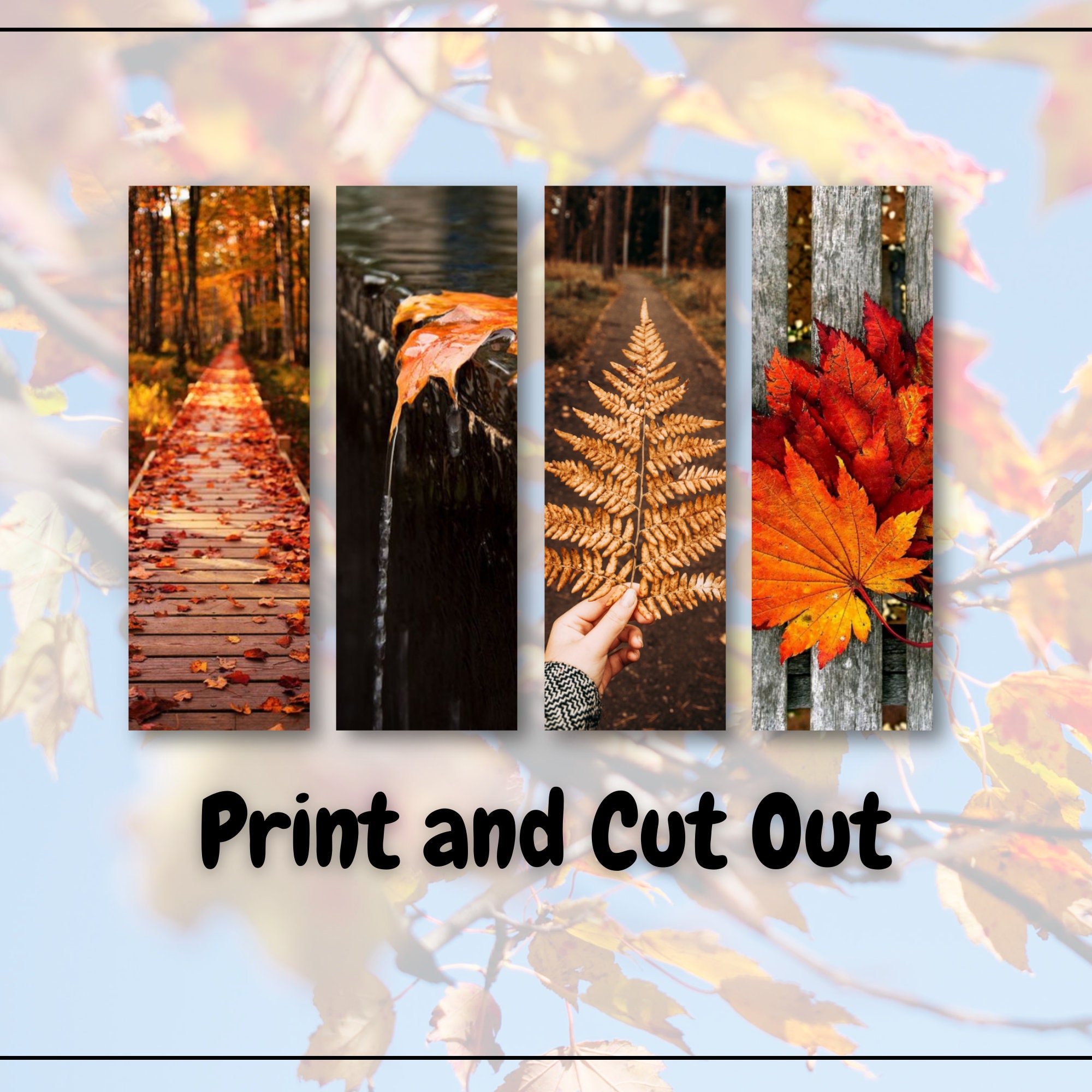 Autumn Bookmarks Printable Bookmarks Autumn/Fall scenes | Etsy