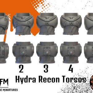 10x Hydra Legion Recon Torsos by Helforged Miniatures