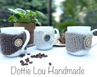 Mug Cozy Crochet Patterns - Mug Cozy Trio - PDF Bundle - Scrap Yarn Crochet Patterns - Cup Cozy Crochet Pattern