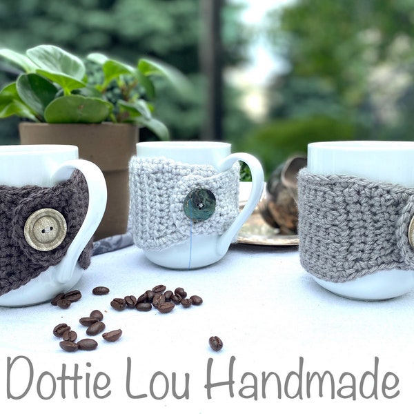 Mug Cozy Crochet Patterns - Mug Cozy Trio - PDF Bundle - Scrap Yarn Crochet Patterns - Cup Cozy Crochet Pattern