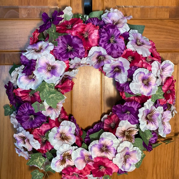 Pansy Wreath Etsy