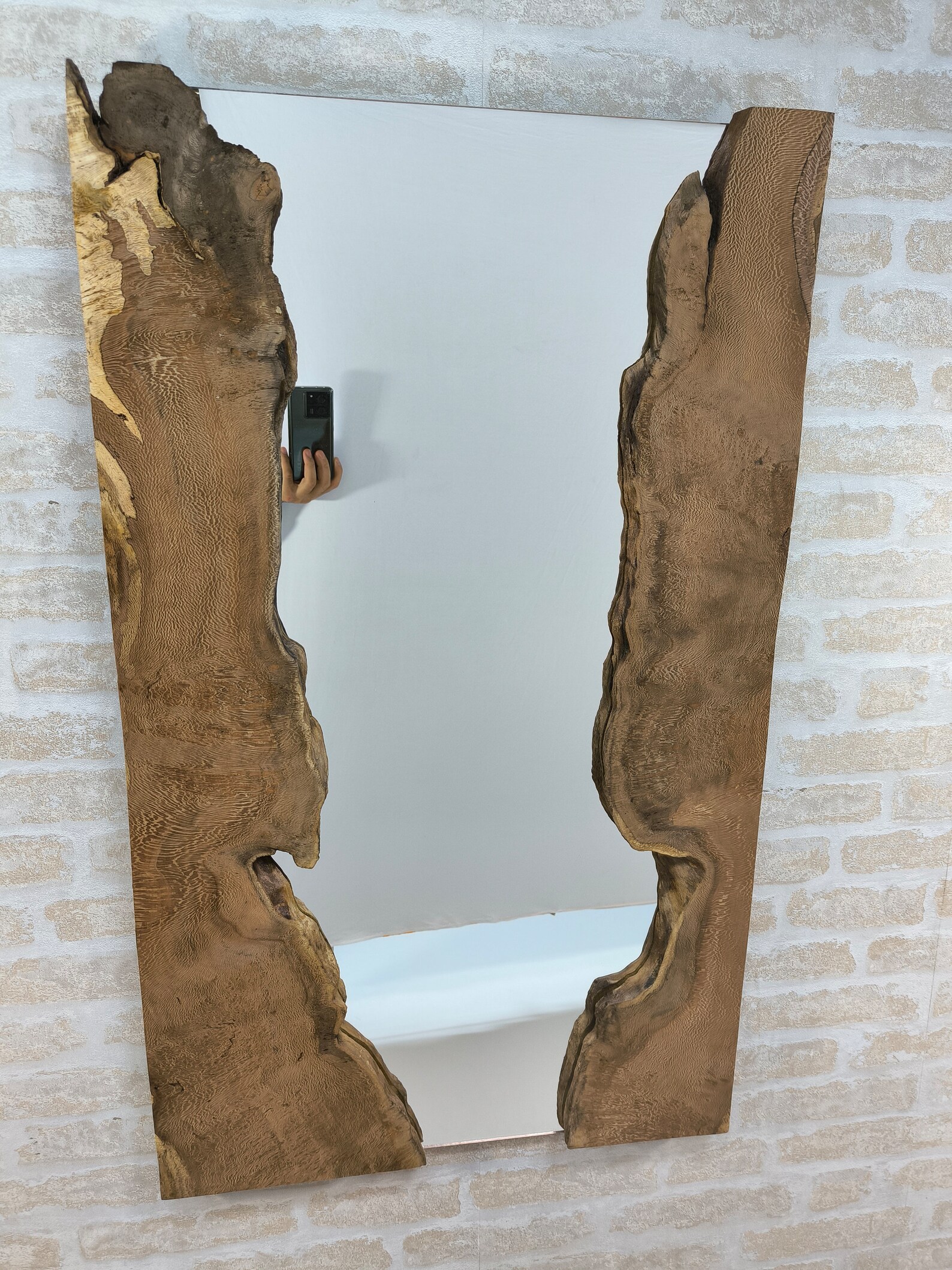 Live Edge River Mirror Rustic Plane Wood Mirror Bathroom Mirror Hanging