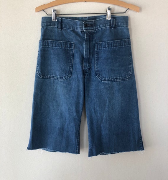 Vintage denim sailor shorts/Vintage denim utility 