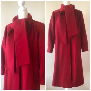 Abrigo de lana rojo vintage / talla pequeña/mediana / abrigo de fiesta