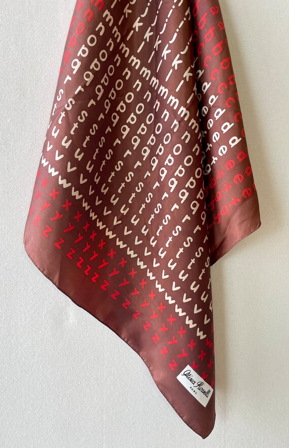 Vintage Alphabet Scarf 26” Square | Made in Italy