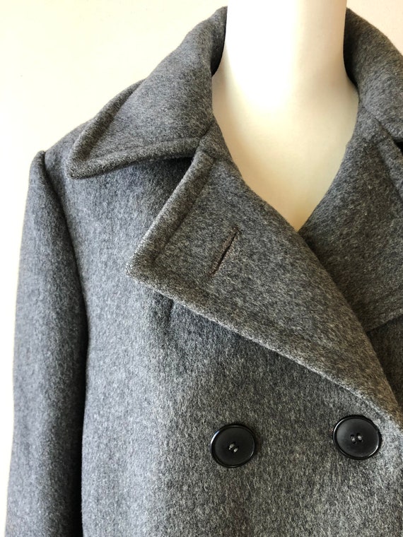 Vintage 80s Charcoal Grey Peacoat by JG 