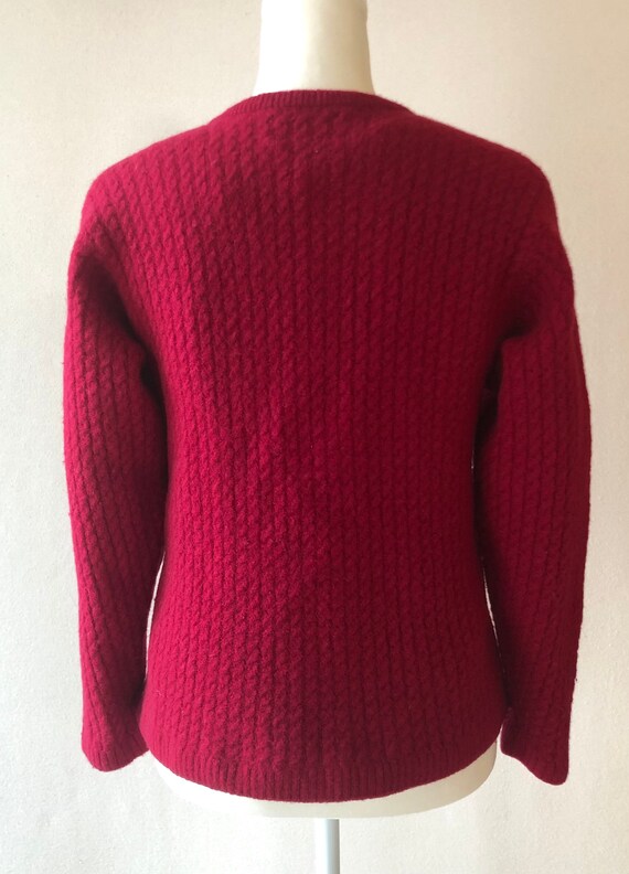 Vintage Pendleton Red Wool Cable Knit Cardigan - image 6