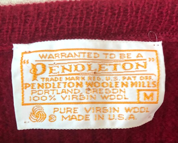 Vintage Pendleton Red Wool Cable Knit Cardigan - image 7