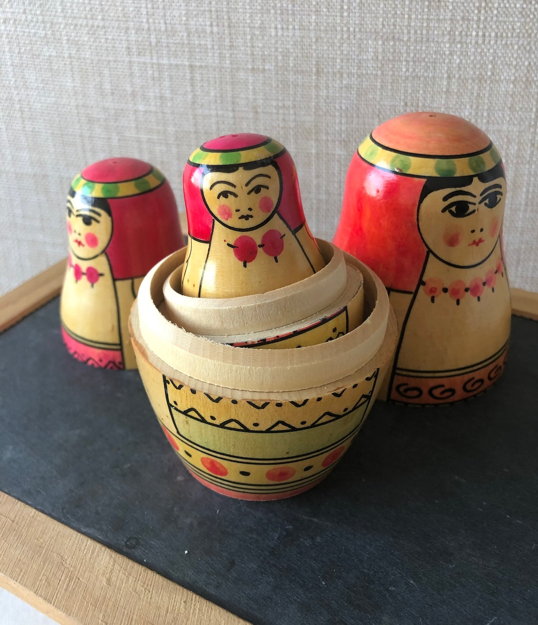 IWENZHKPA Poupées Gigognes 15 Pièces Vintage En Bois - Matriochka Russe Artisanale