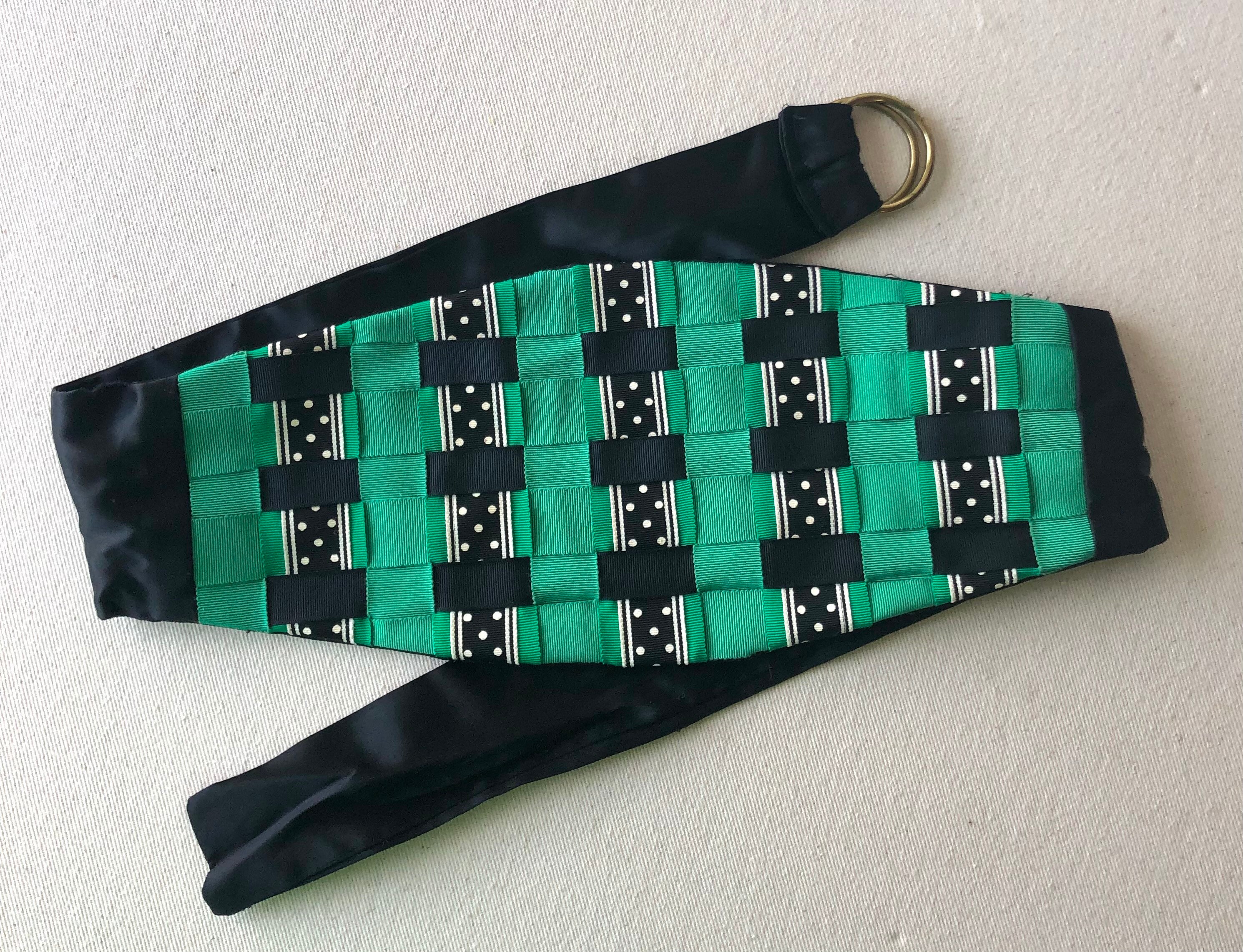 Vintage Preppy Green Cummerbund and Bow Tie Set With Polka Dot Etsy