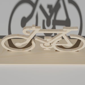 Wooden Bicycle Figurine 4mm Laser cut files SVG, PDF, CDR Digital product zdjęcie 4