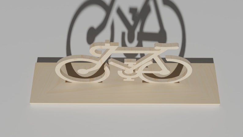 Wooden Bicycle Figurine 4mm Laser cut files SVG, PDF, CDR Digital product zdjęcie 4