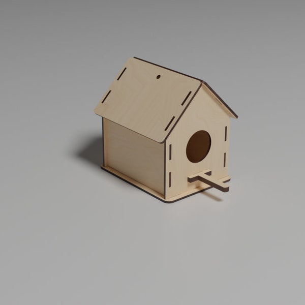 Wood Bird House Laser Cut Files- Wooden - Digital Download (CDR, DXF, SVG)