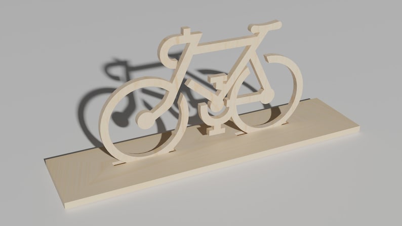 Wooden Bicycle Figurine 4mm Laser cut files SVG, PDF, CDR Digital product zdjęcie 3