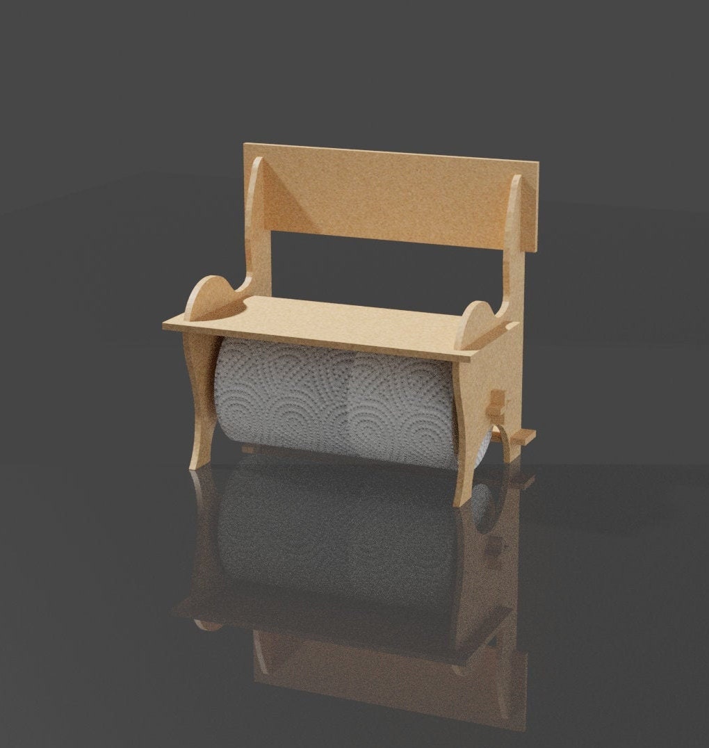 Paper Towel Bench 4mm, Laser Cut Files SVG, PDF, CDR Digital Product Etsy