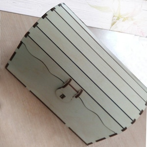 Caja de madera cofre tesoro caja 4 mm archivos cortados por láser - Svg - Cdr - Dxf - Descarga instantánea