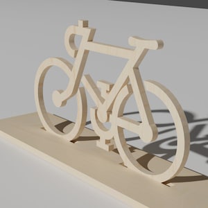 Wooden Bicycle Figurine 4mm Laser cut files SVG, PDF, CDR Digital product zdjęcie 1
