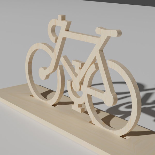 Wooden Bicycle Figurine  4mm Laser cut files SVG, PDF, CDR Digital product