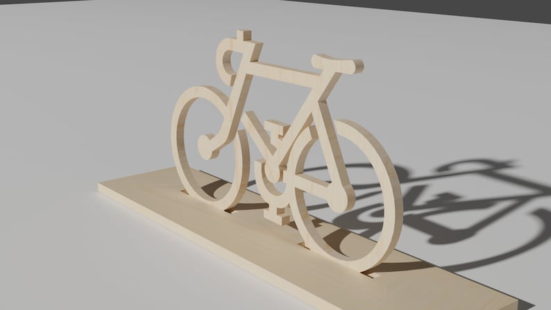 Wooden Bicycle Figurine 4mm Laser cut files SVG, PDF, CDR Digital product zdjęcie 1