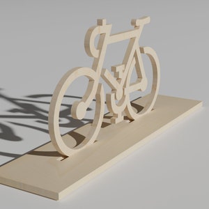 Wooden Bicycle Figurine 4mm Laser cut files SVG, PDF, CDR Digital product zdjęcie 2