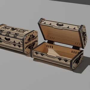 Treasure chest box 4 mm Laser Cut Files - Svg - Cdr - Dxf - Digital product