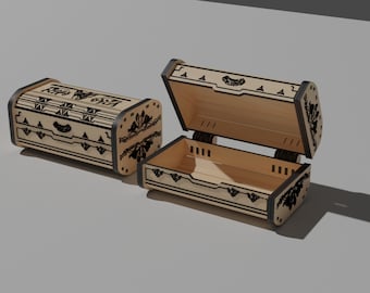 Treasure chest box 4 mm Laser Cut Files - Svg - Cdr - Dxf - Digital product