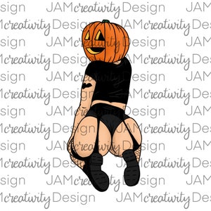 Calabaza sexy / Halloween / Halloween sexy / Cabeza de calabaza / PNG / Descarga digital de sublimación / Diseño de arte imprimible