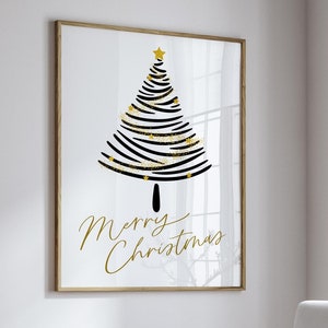 Christmas Tree Print, Modern Minimalist Christmas Decor Printable Wall Art, Holiday Winter Wall Art, Elegant Christmas Printable