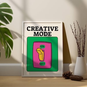 Creative Mode Print: Retro Switch Poster, Trendy Room Decor (Digital Download)