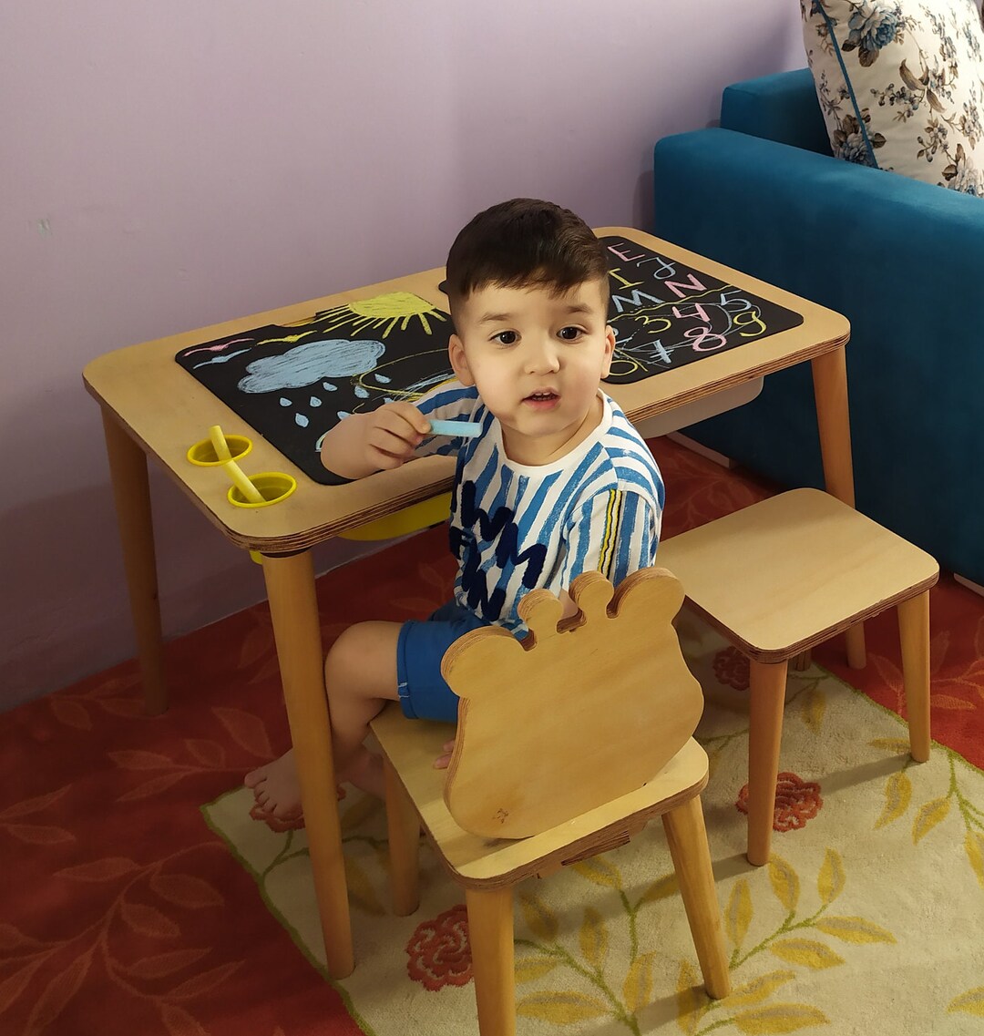 Sensory Table, Activity Table, Wooden Play Table With Bins, Montessori