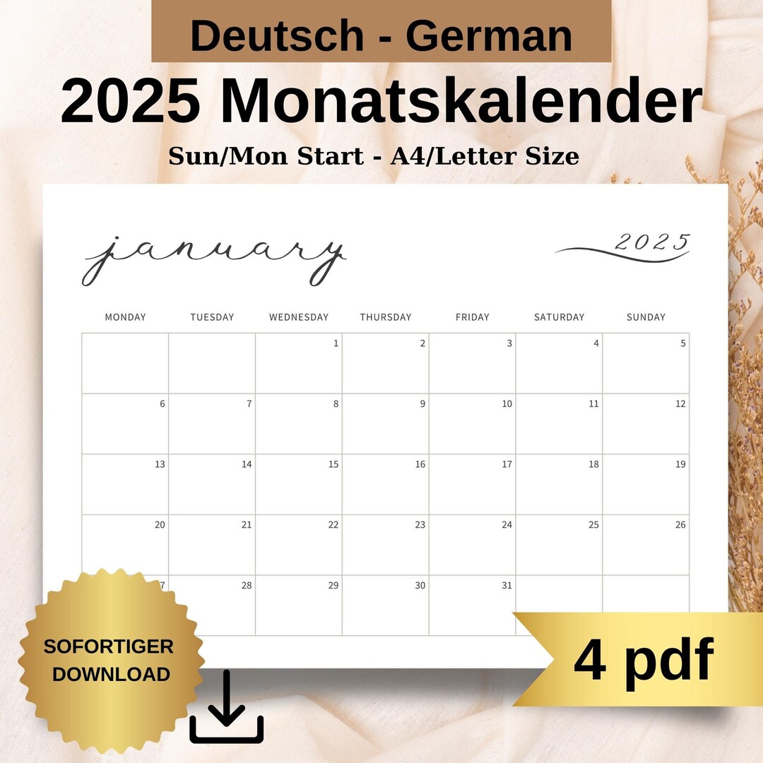  2025 Kalender Deutsch Kalender Kalender 2025 Deutschland Annual Motiv 