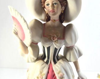 Vintage Avon 1994 Mrs. Albee award,  Victorian Lady figurine, hand-painted bisque porcelain