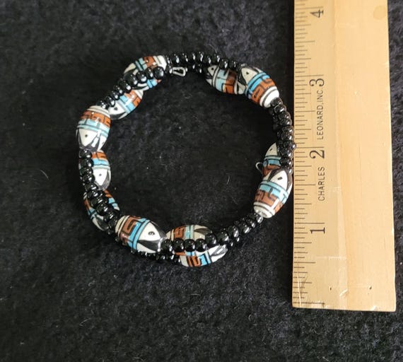 Stackable beaded wrap bracelet, Native American s… - image 2
