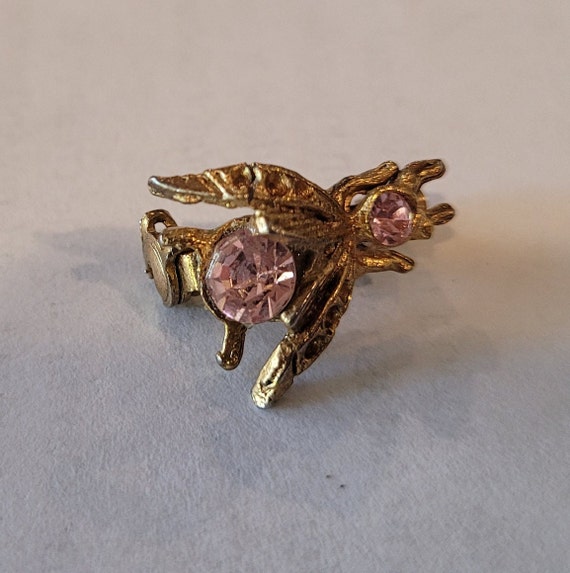 Tiny winged things - 2 crystal-studded brooches, … - image 4