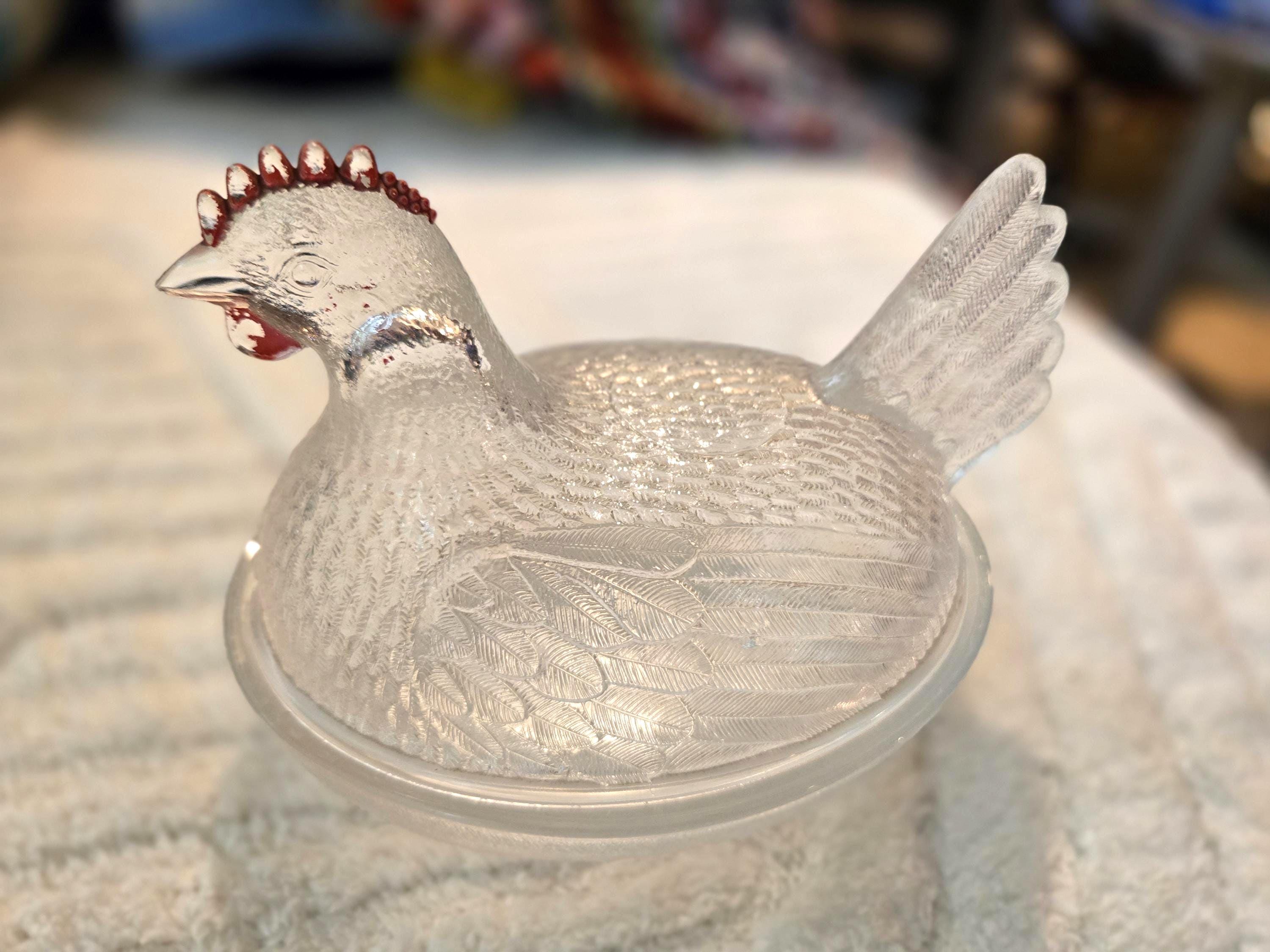 Glass hen on nest - Etsy 日本