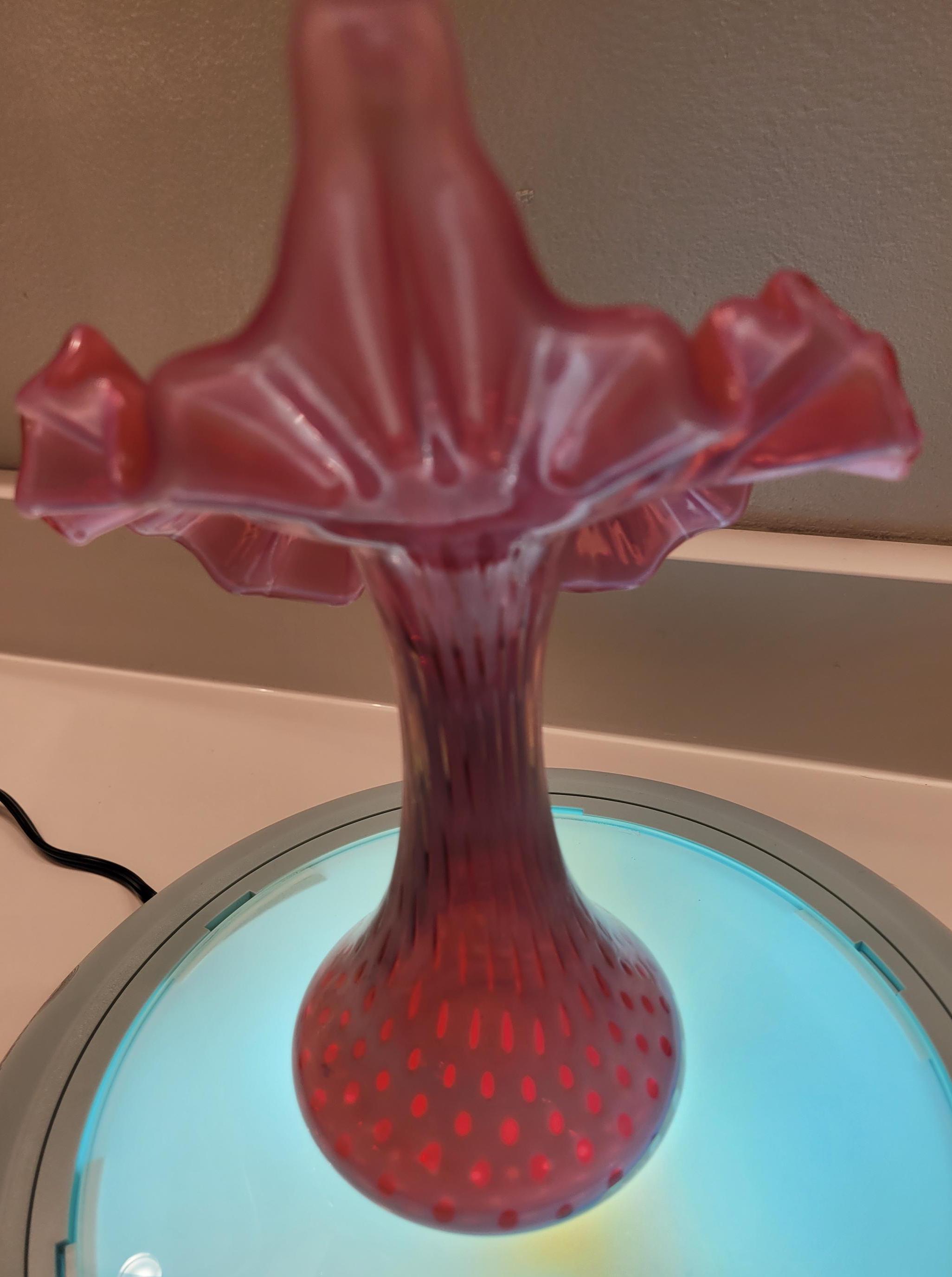 フェントン アート グラス クランベリー コイン ドット ジャック イン