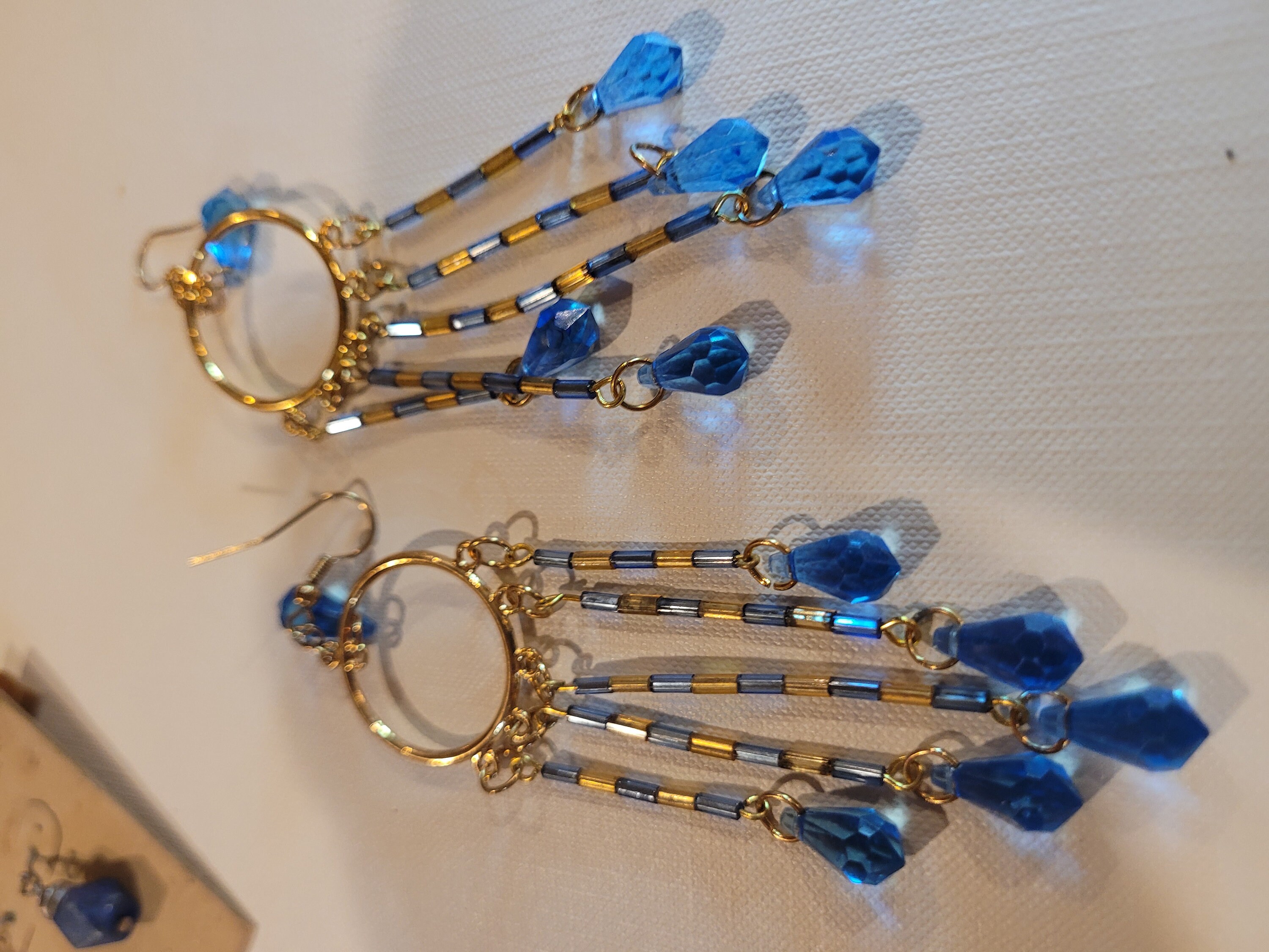 Lot De 3 Paires De Boucles D'Oreilles Vintage - Clips Métal Strass Résine - Vert Argenté Doré