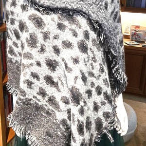 I.n.c. International  Concepts Animal-Print Sequined Fringe Wrap,  Grey