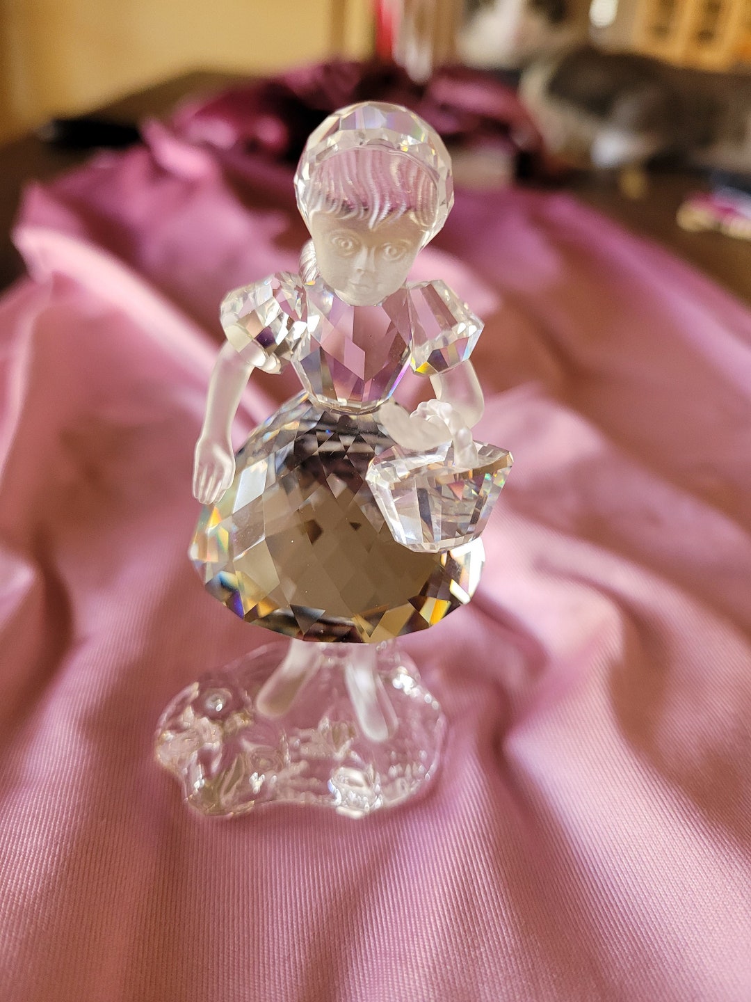 スワロフスキー (Swarovski) レッドライディングフード（赤ずきん） Vintage Swarovski Little Red Riding Hood Crystal Figurine - Etsy