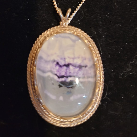 Blue John and Mother of Pearl. Double sided 2 in 1 pendant… | Flickr