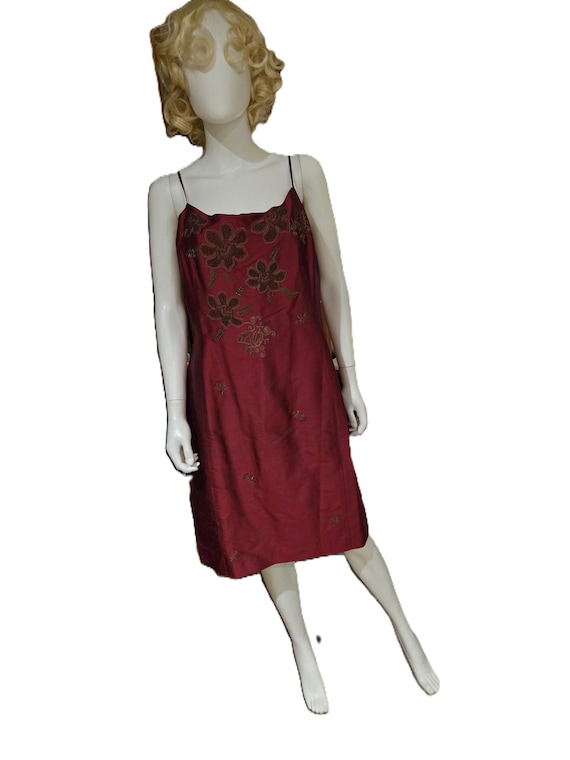 ann taylor burgundy dress Ann Taylor Maroon Burgundy Fit Flare Stretch Dress 0 Excellent