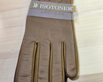 Women's Isotoner Leather Gloves, size M-L, NWT