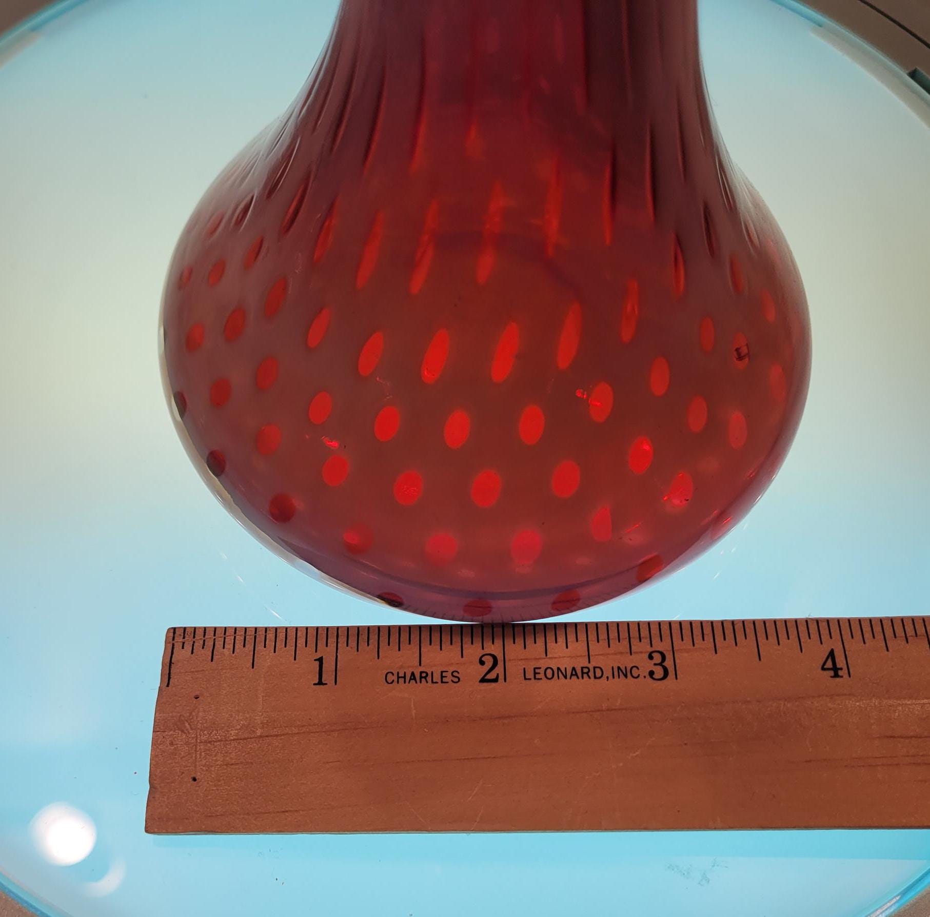 フェントン アート グラス クランベリー コイン ドット ジャック イン