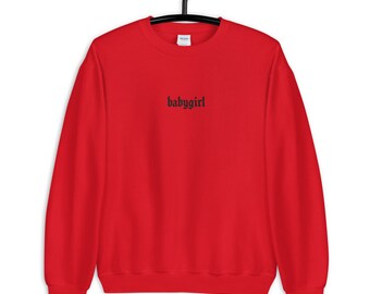 Babygirl Sweatshirt in Red (Embroidered)
