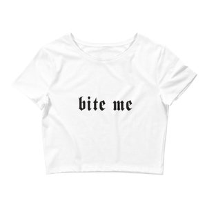 Bite Me Vampire Crop Tee | Gothic Crop T-shirt | Short Sleeve