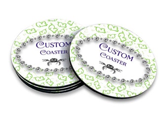 Custom Round Coasters with Cork Backing - Set of 4