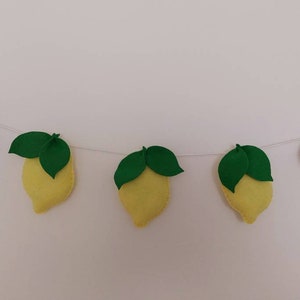 Handmade Felt Lemon Garland: Summer Nursery Decor