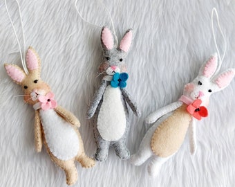 felt easter bunny. Easter bunny. Easter ornament. Felt bunny ornament. Easter bunting. Easter decor. Easter gift. Easter