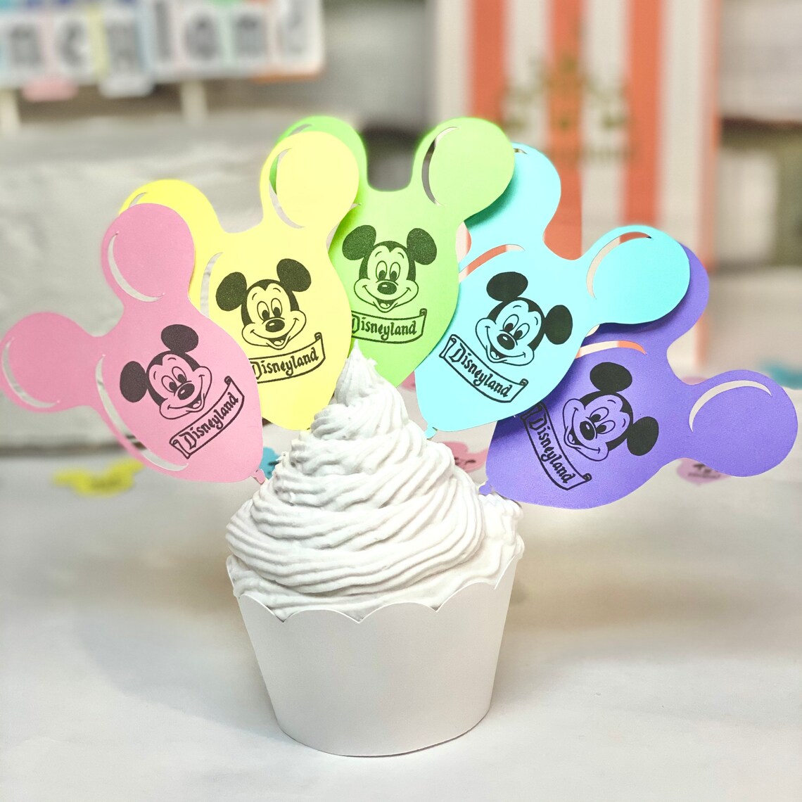 Vintage Disneyland Inspired Balloon Cupcake Toppers Set of Etsy