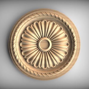 Wooden Rosette Applique: Floral Sunburst Decorative Accent (Custom Sizes)